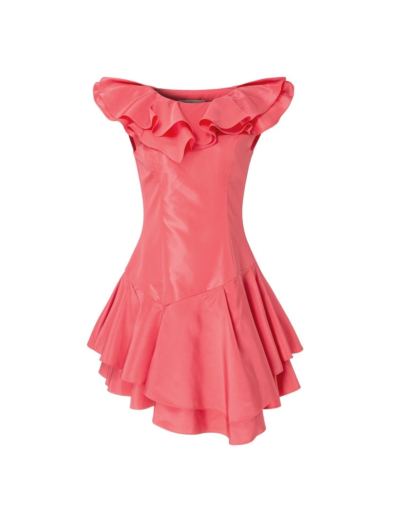Coral Crepe Dress