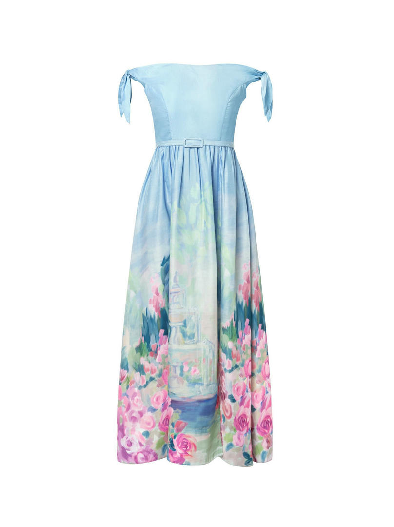 Printed Off-shoulder Dress