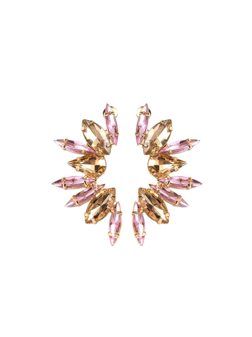 Crystal Leaf Earrings