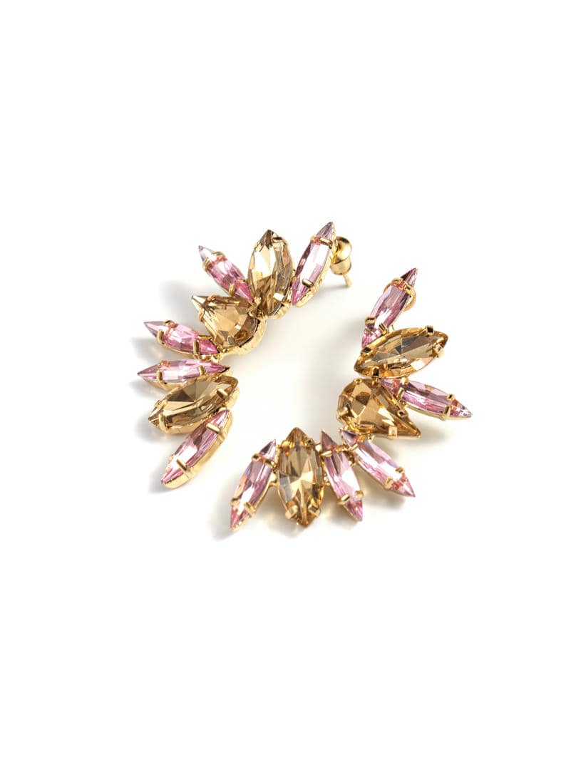 Crystal Leaf Earrings
