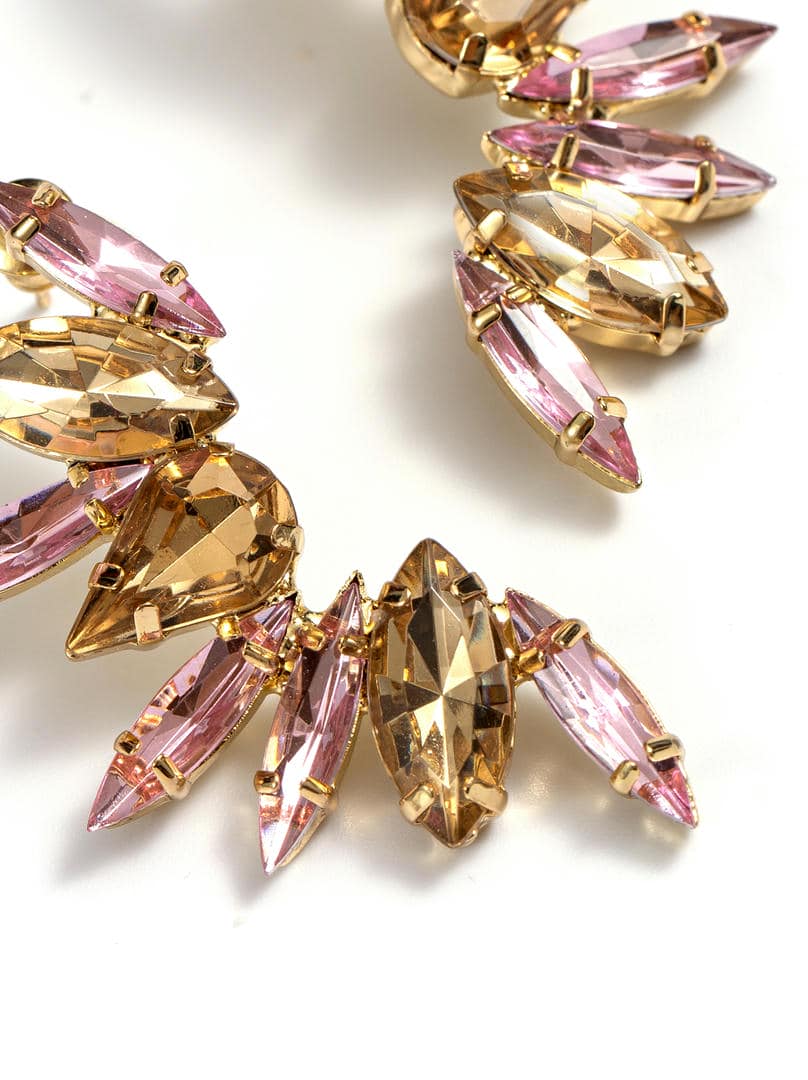 Crystal Leaf Earrings