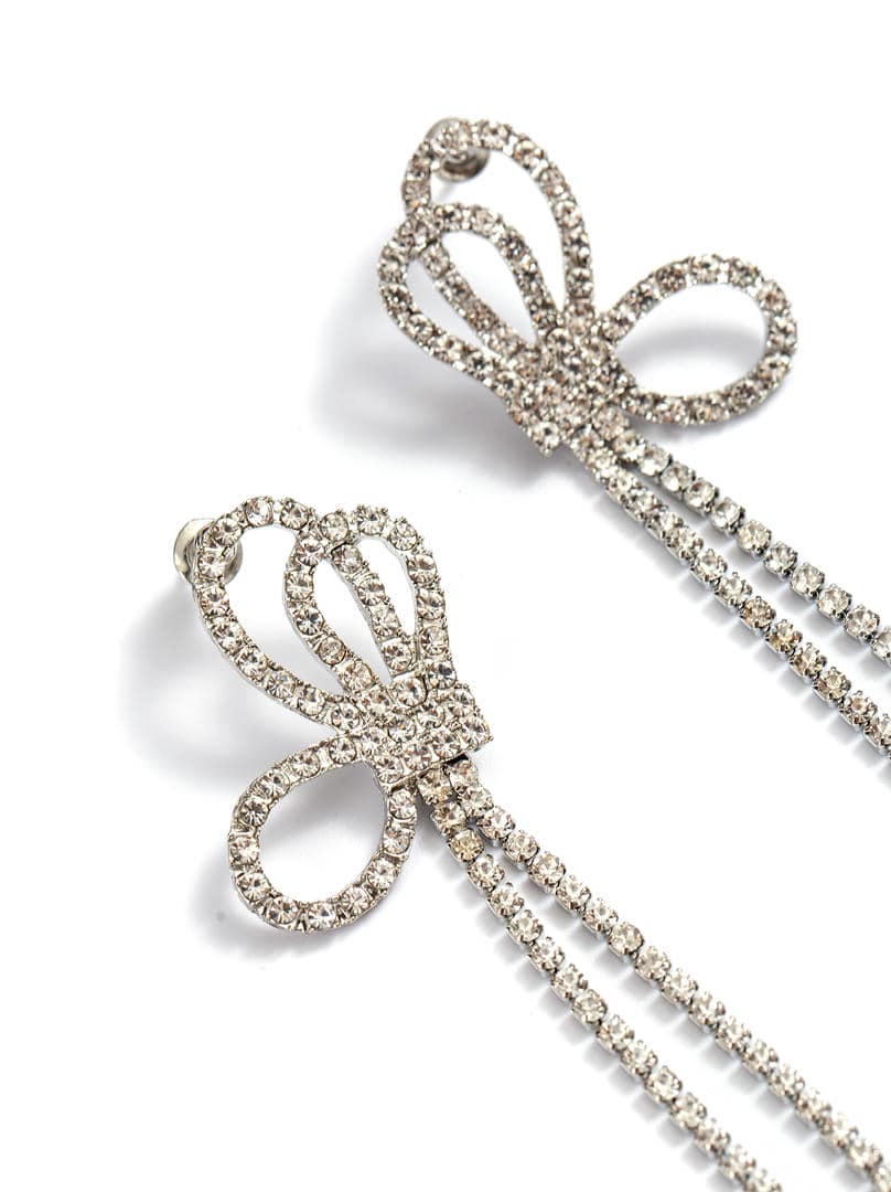 Silver Bow Earrings