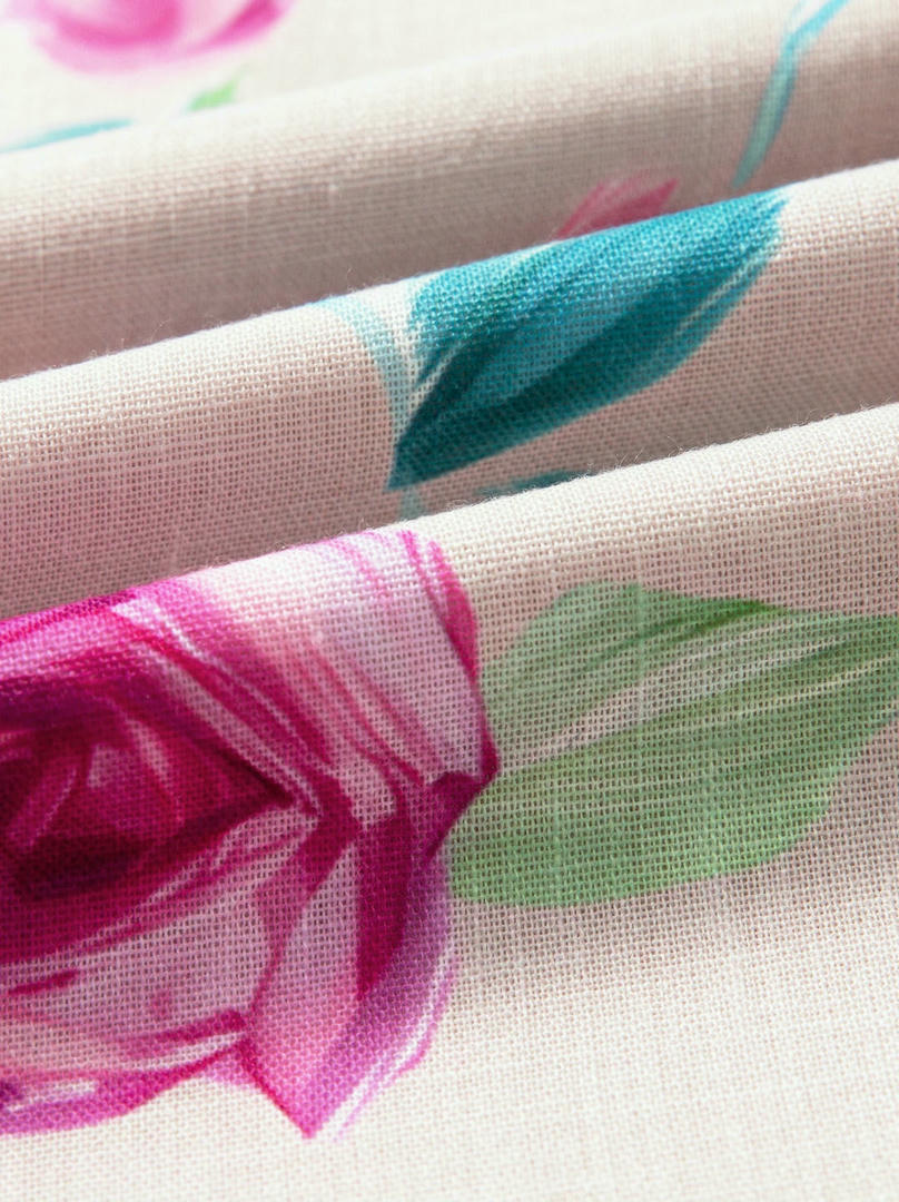 Roses Prints Overlay Dress