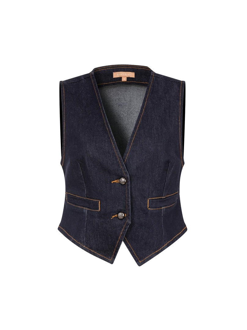 Dark Blue Denim Vest