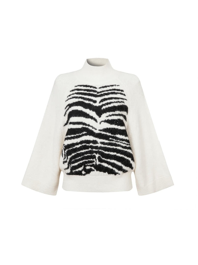 Zebra Print Knitted Pullover