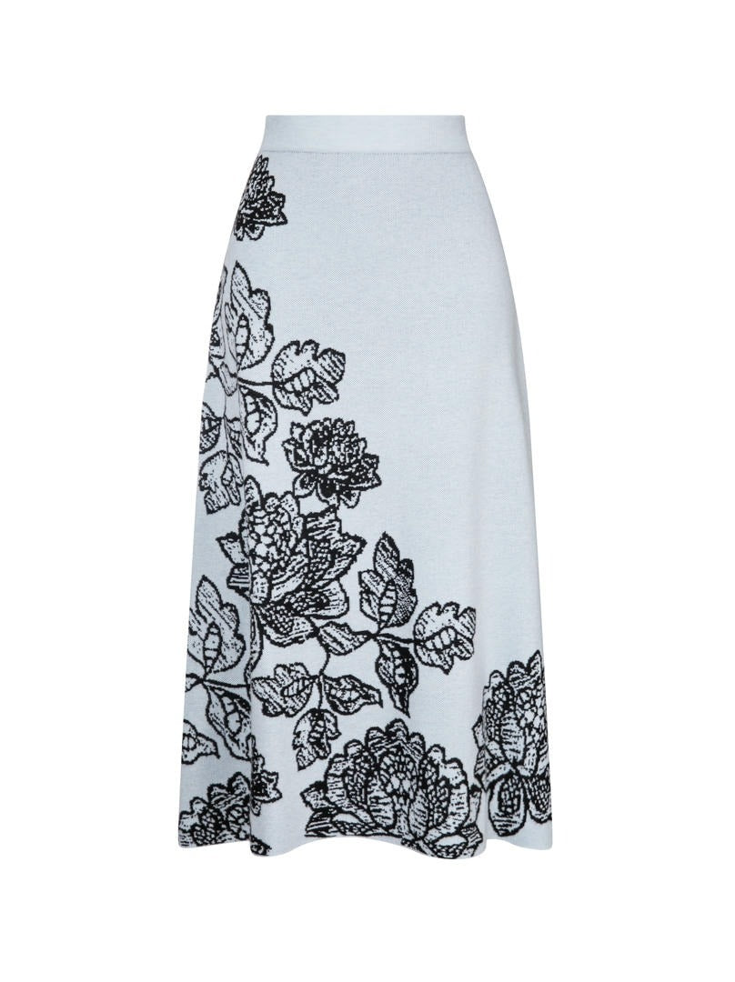 Blue-Black Knit Skirt