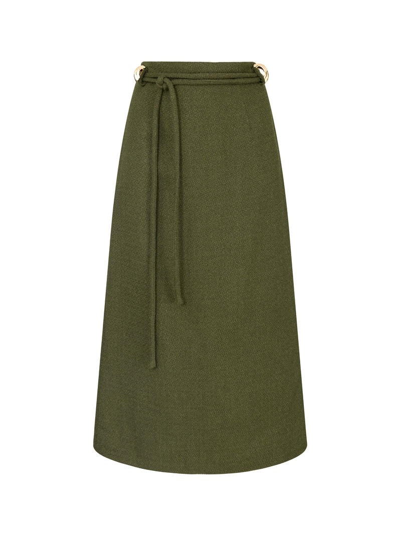 Olive Tweed Skirt