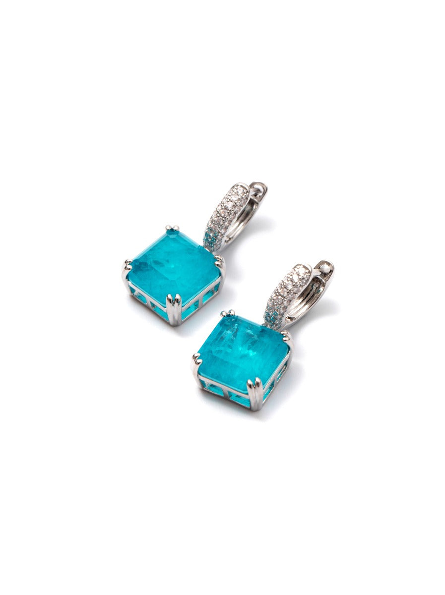 Blue Gem Earrings