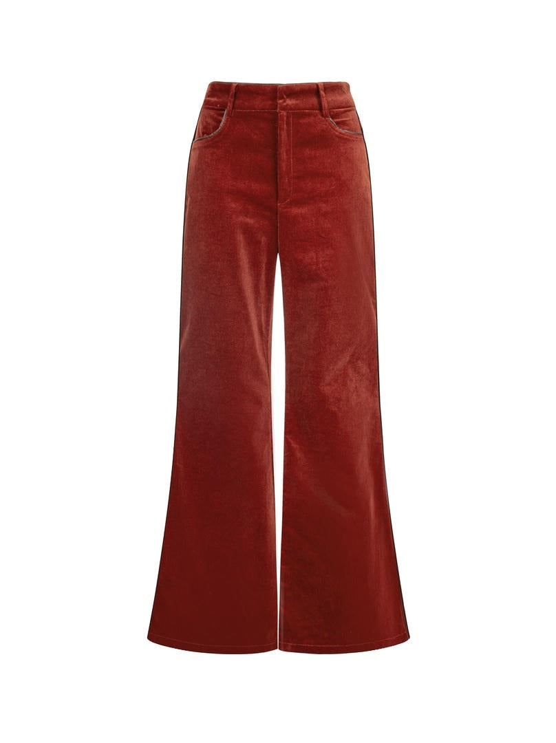 Burgundy Corduroy Flare Pants