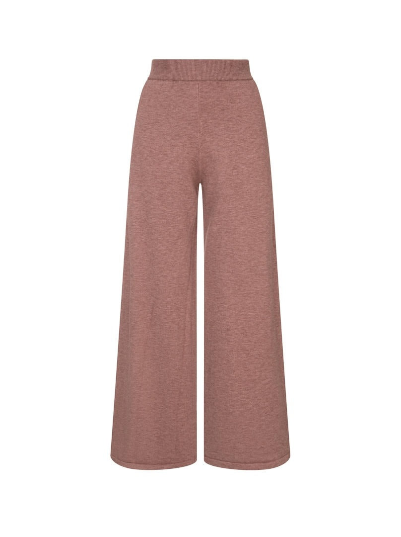 Brown Knit Wide Pants