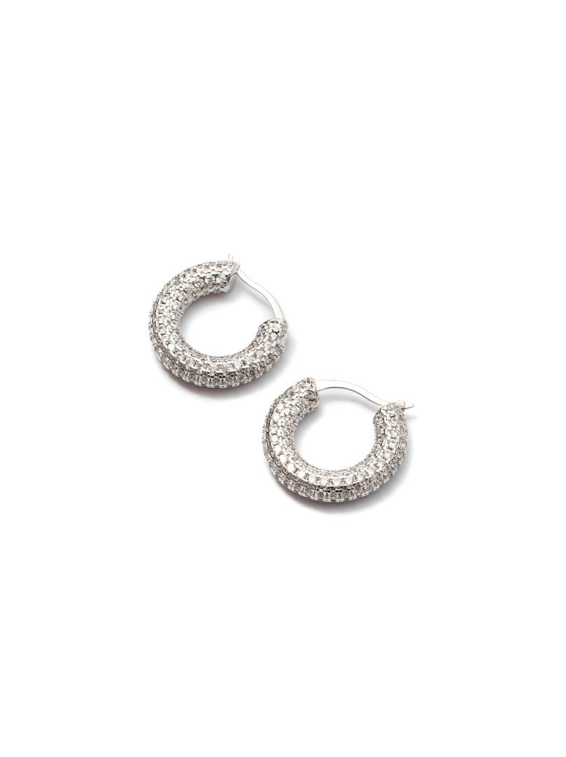 Silver Crystal Hoops