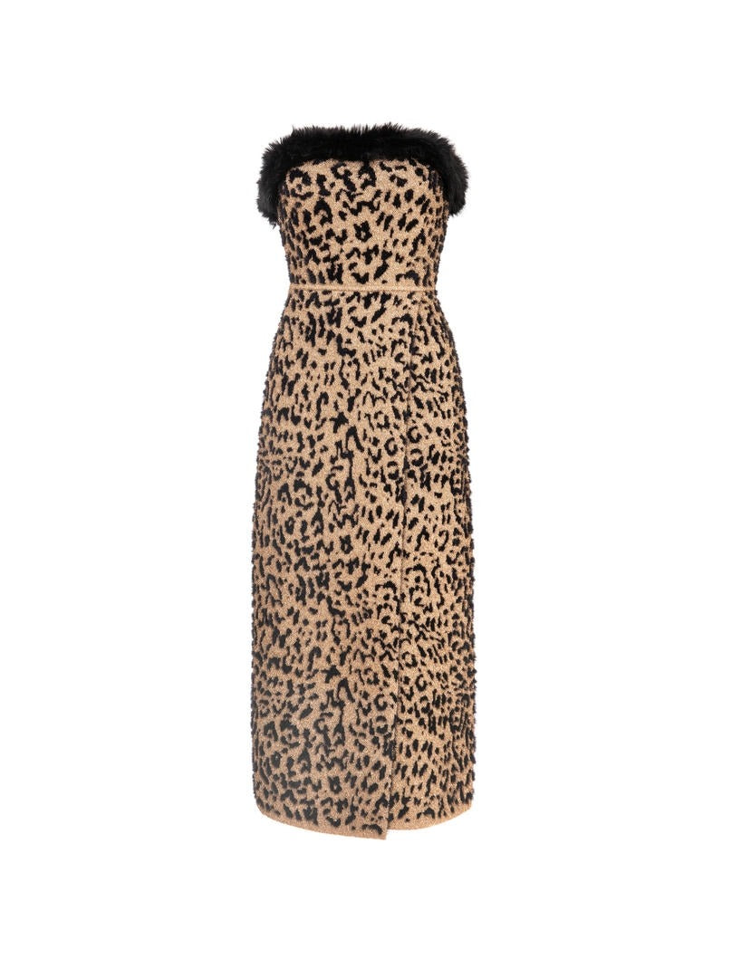 Strapless Knit Midi Dress