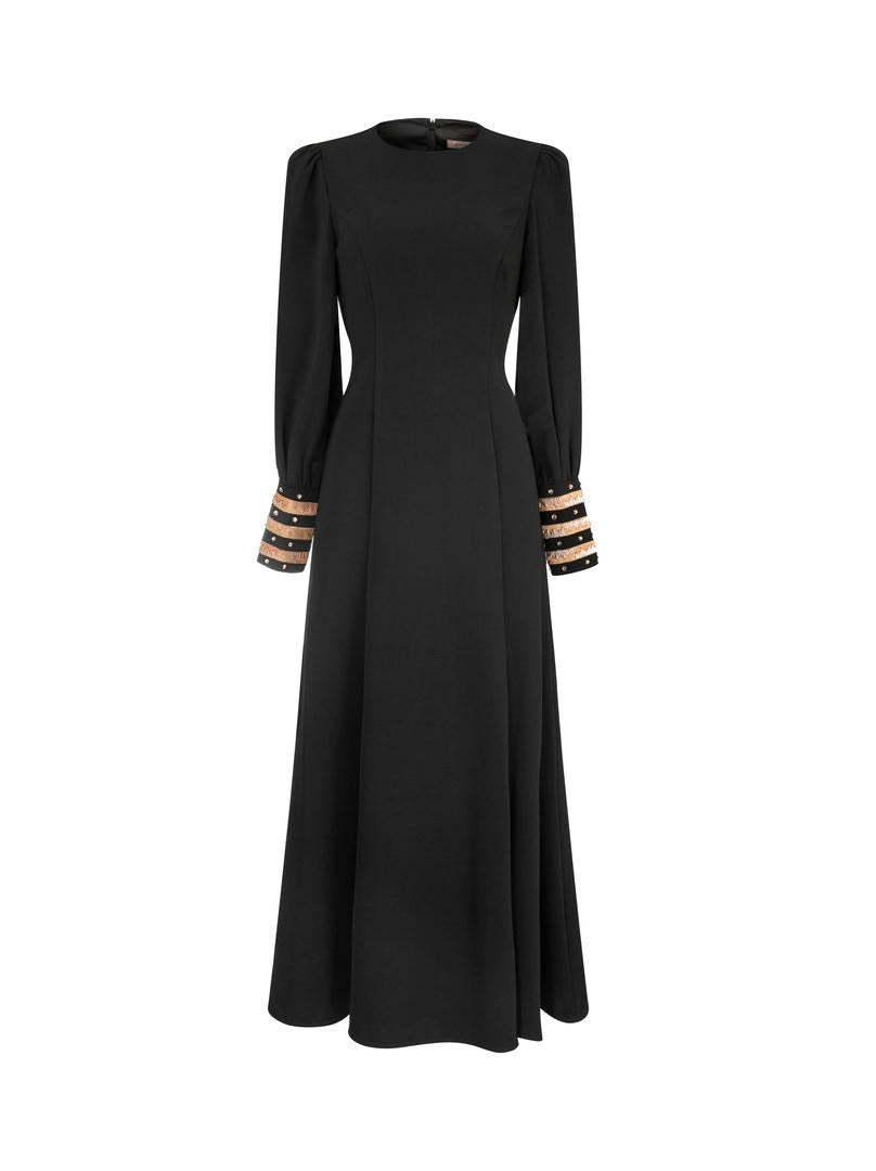 Black Crepe Maxi Dress