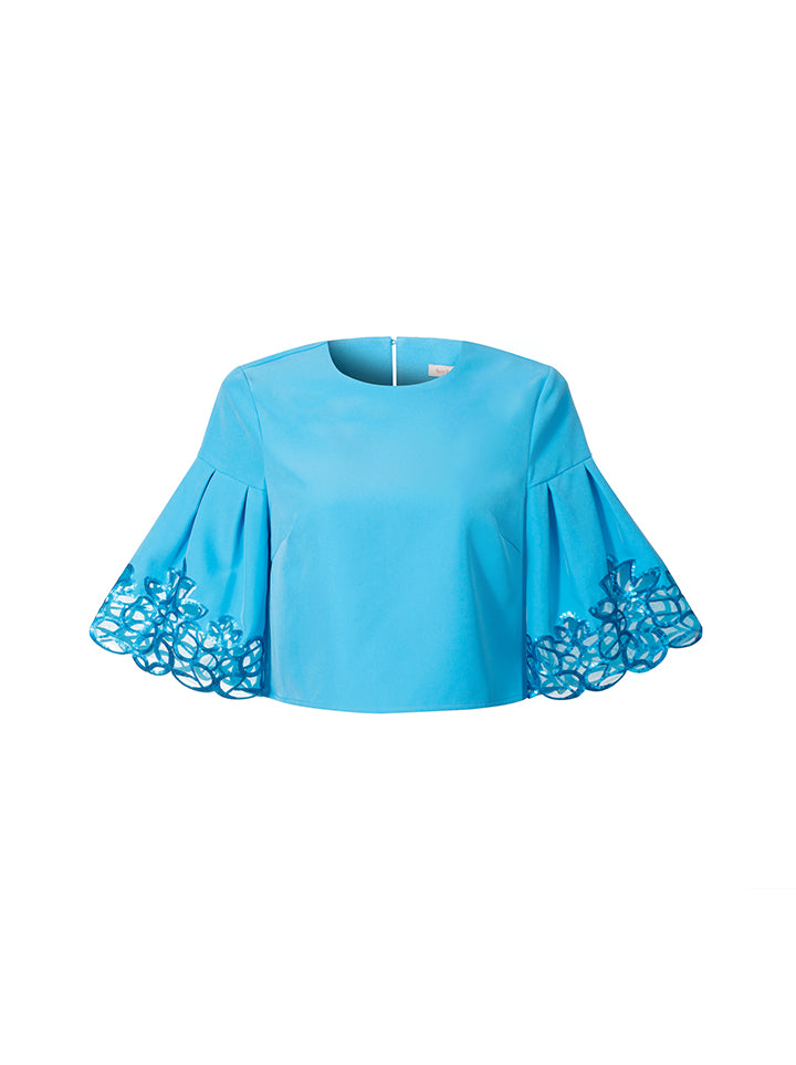Ruffled Short Sleeves Blouse