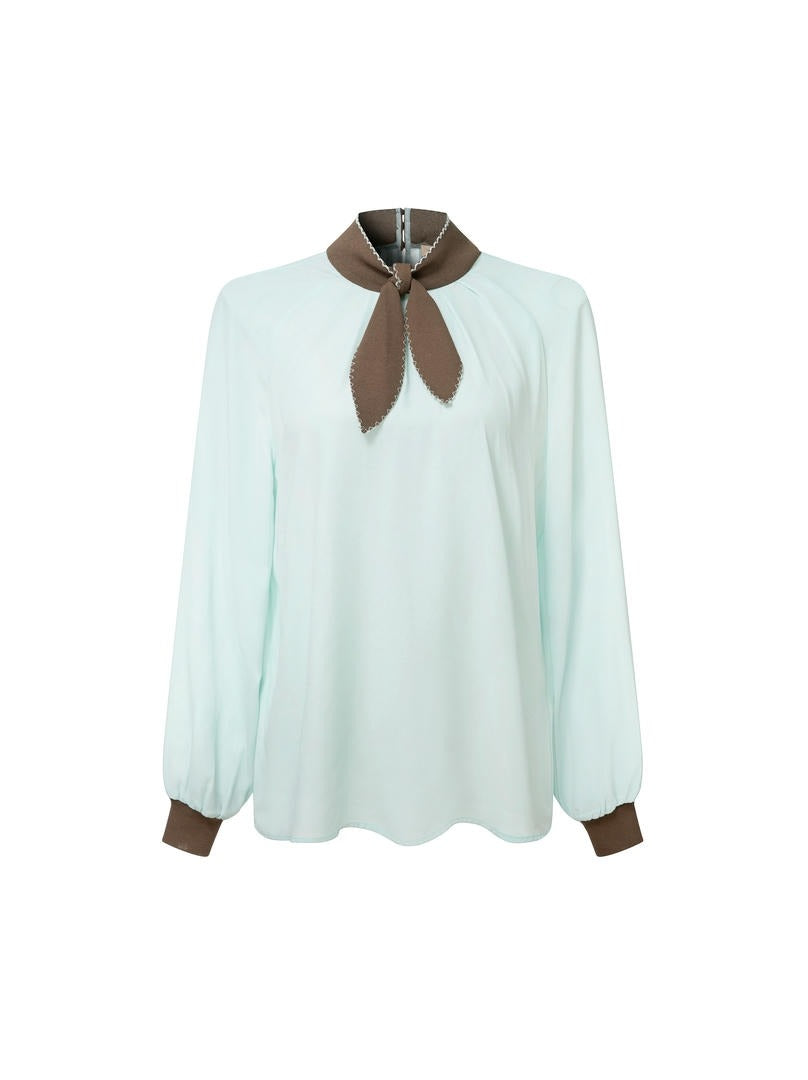 Contrast Collar Blouse