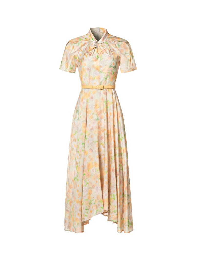 Asymmetric floral dress