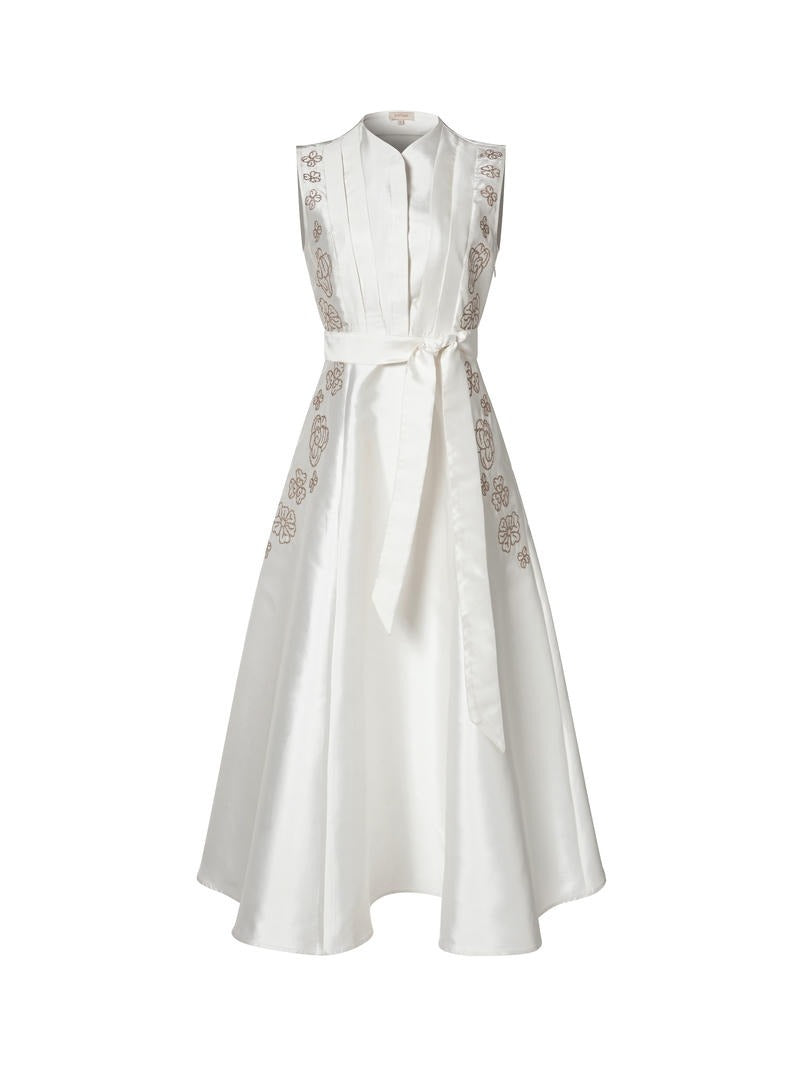Golden Bloom Midi Dress