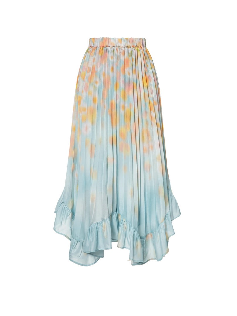 Pleated Asymmetric Skirt