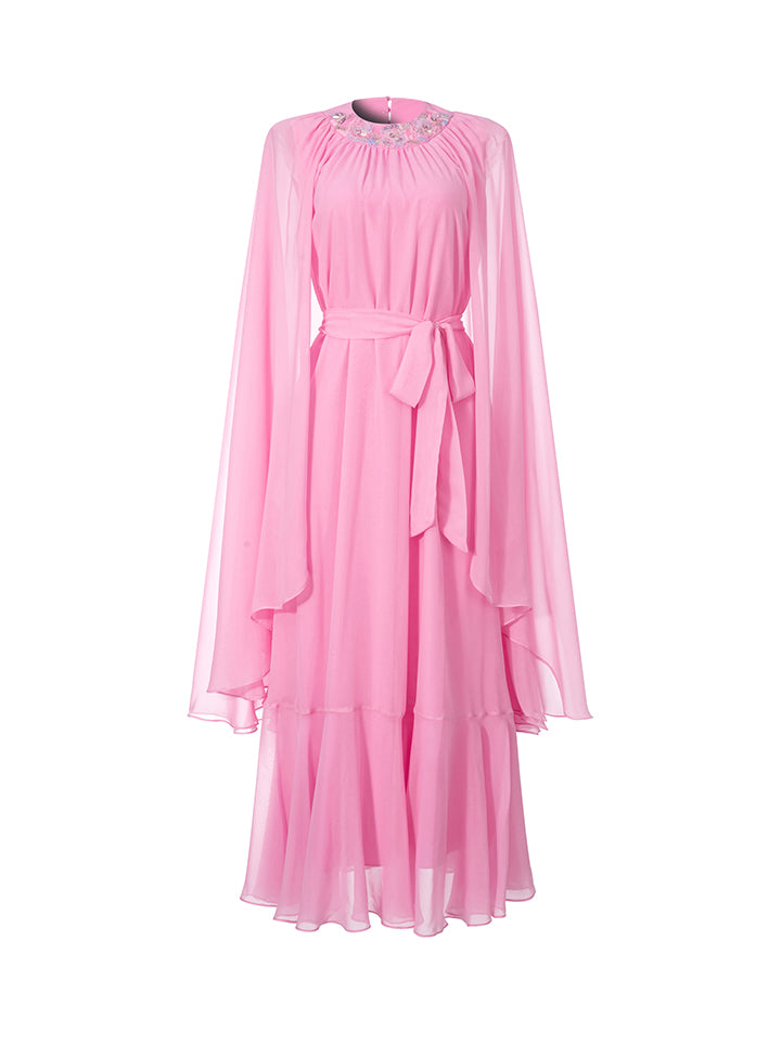 Embellished neckline kaftan