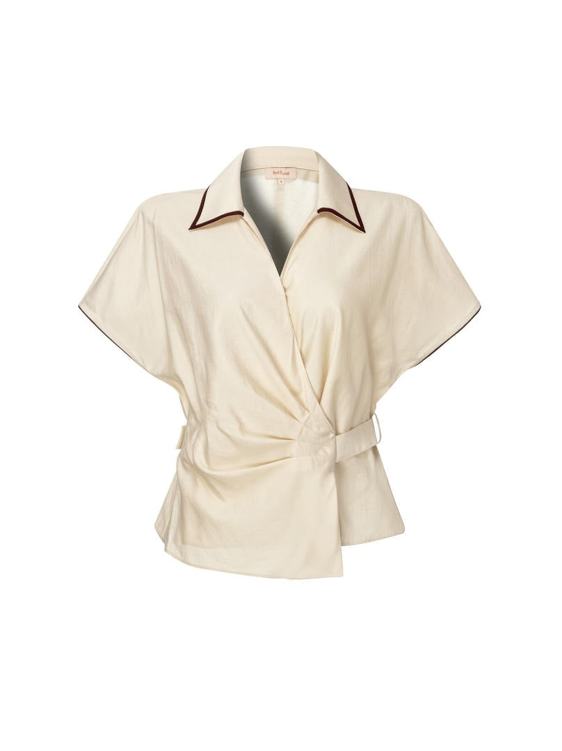 Beige Wrap Top