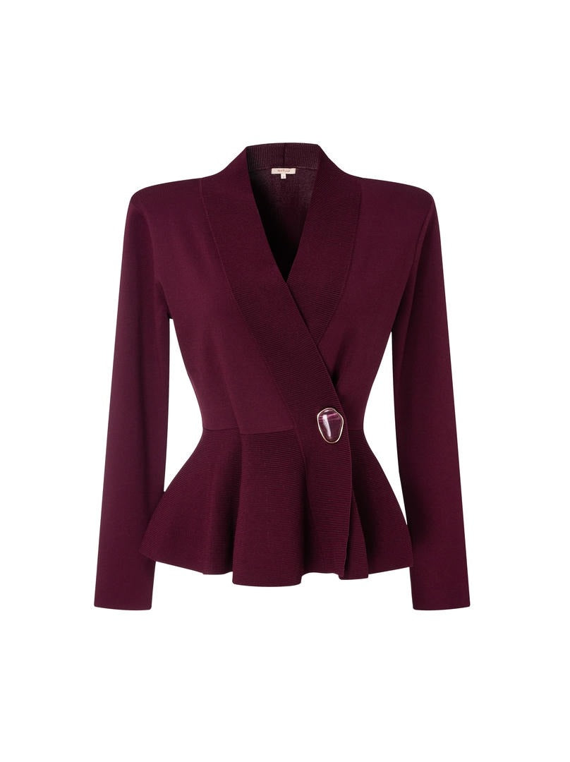 Burgundy Knit Cardigan