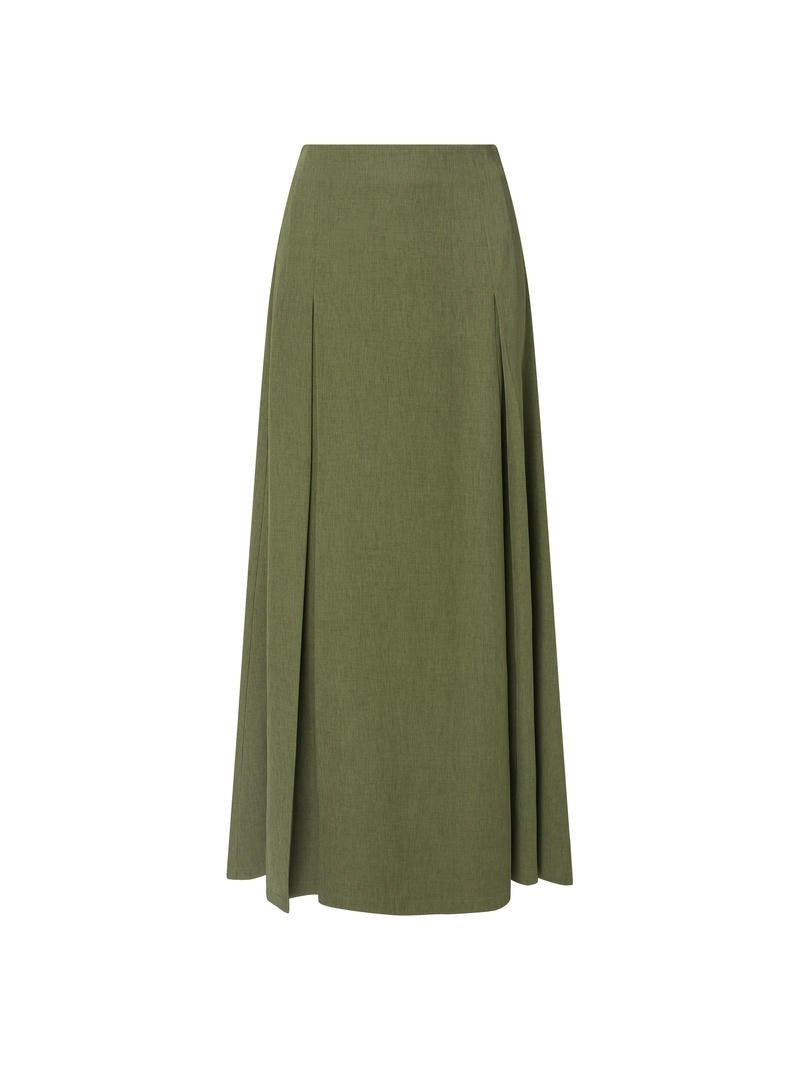 Olive Crepe Skirt