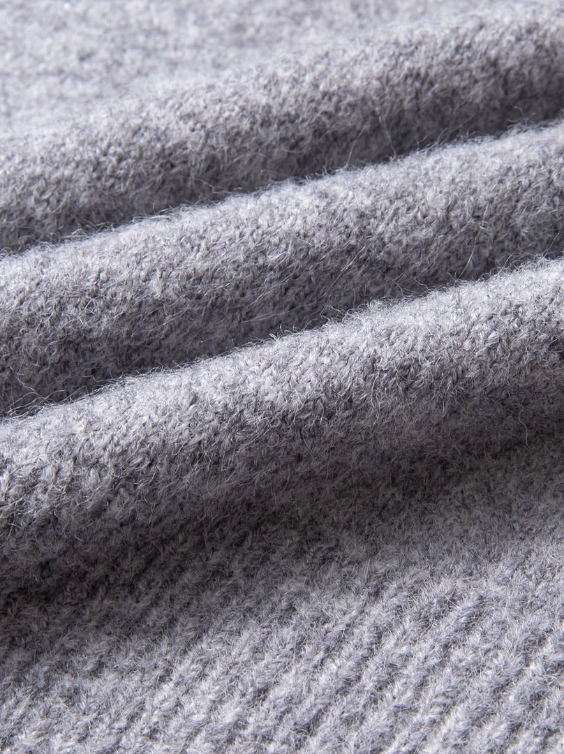 Grey Mixed Knit Pullover