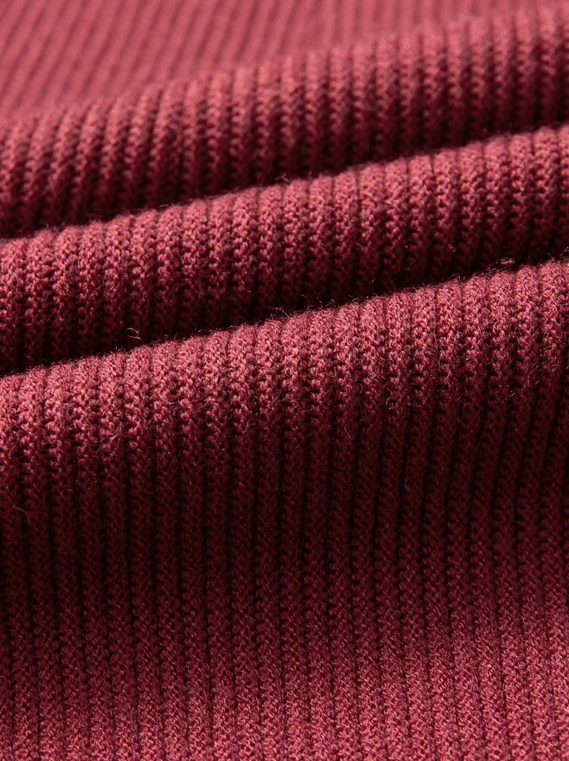 Burgundy Knit Flare Skirt