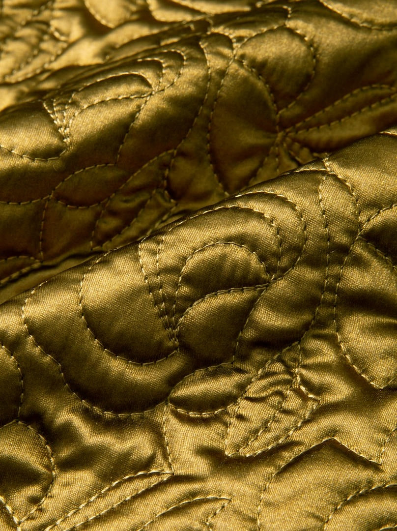 Quilted Satin Midi Skirt