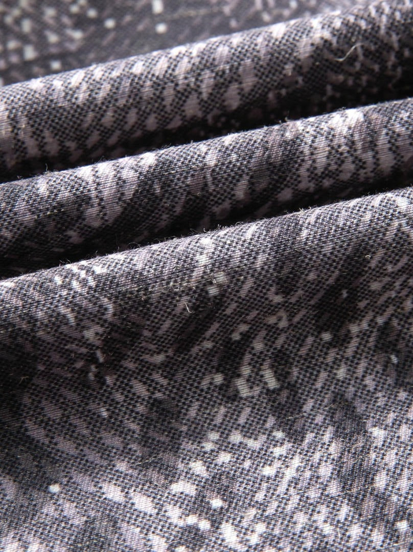 Gray Print Twill Skirt