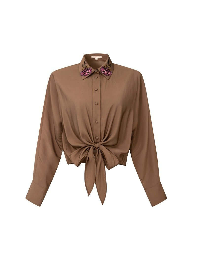 Knotted Organza Blouse