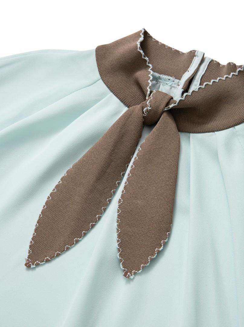 Contrast Collar Blouse