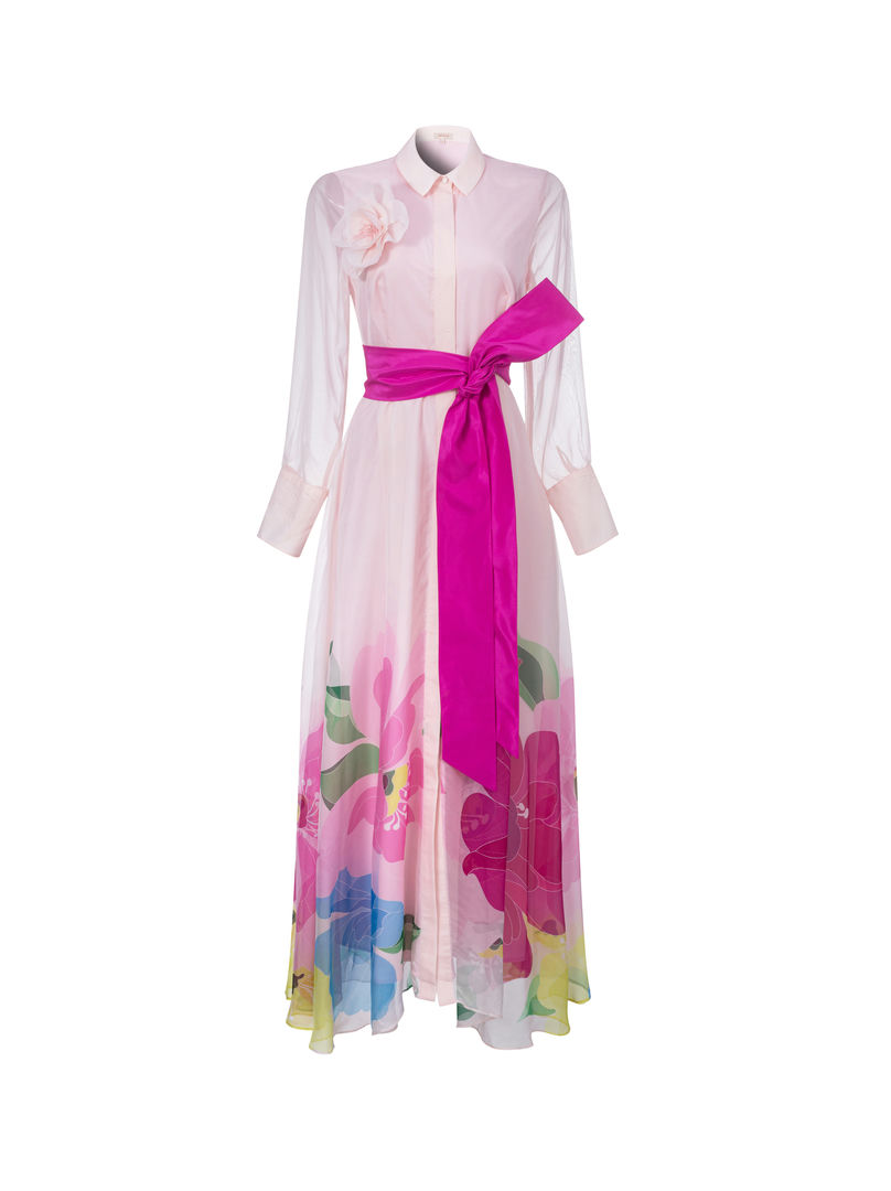 Printed collar dress