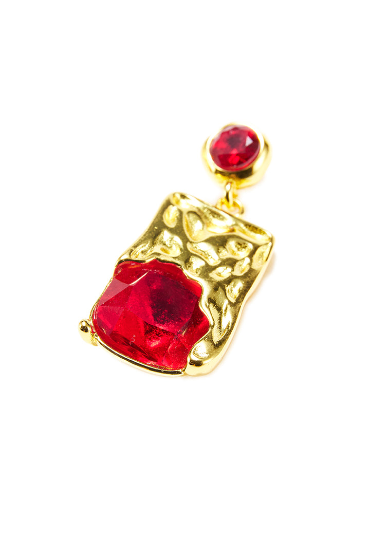 Red gem earring