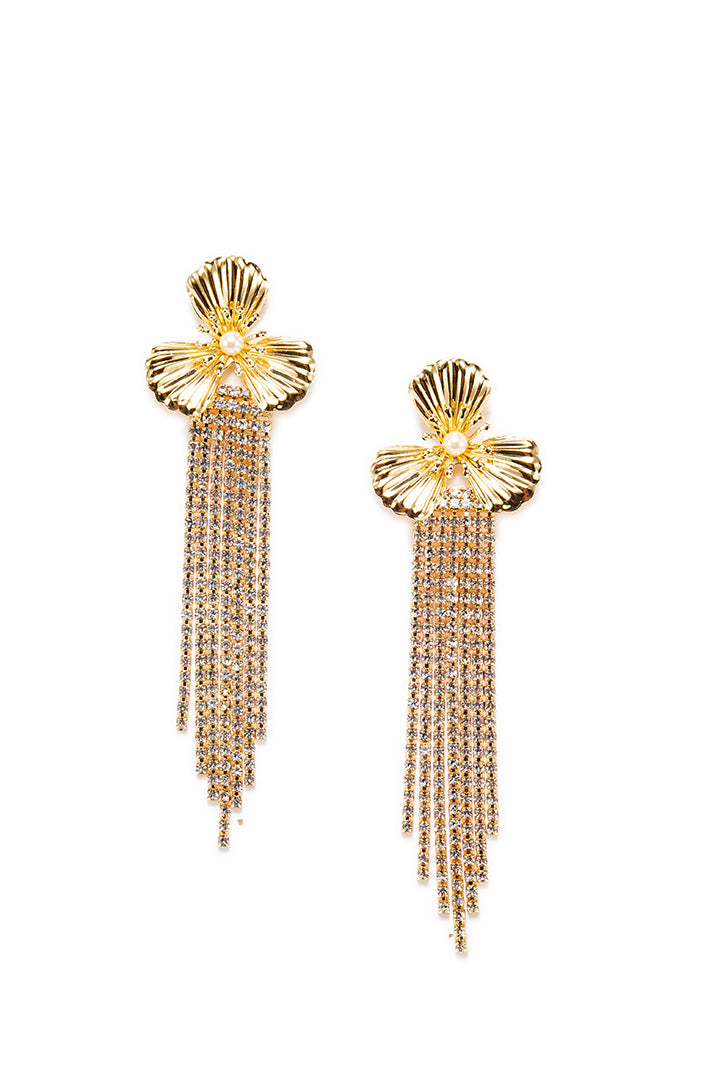 Crystal fringe earring