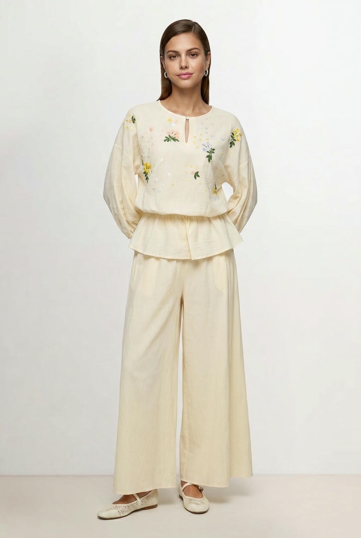 Cream Linen Pants