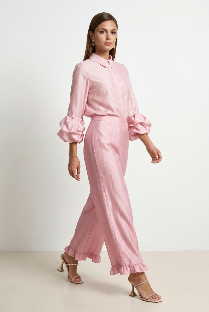 Pink Crepe Pants
