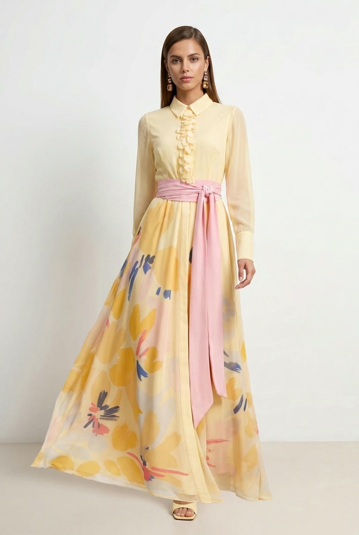 Printed Chiffon Dress
