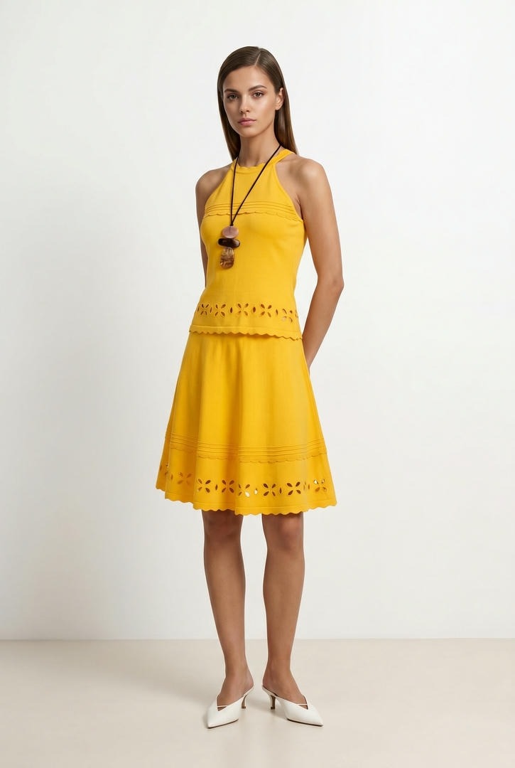 Yellow Knit Skirt