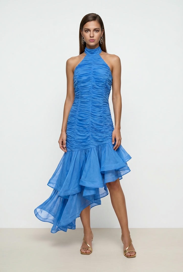 Blue Ruffle Dress