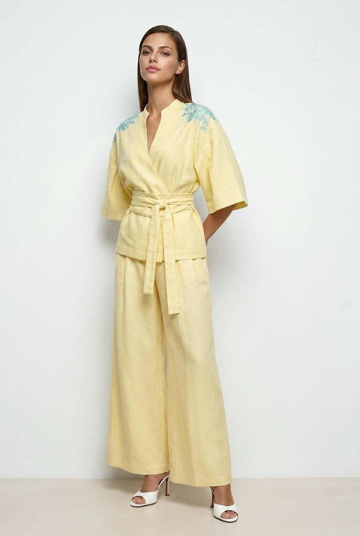 Yellow Linen Top