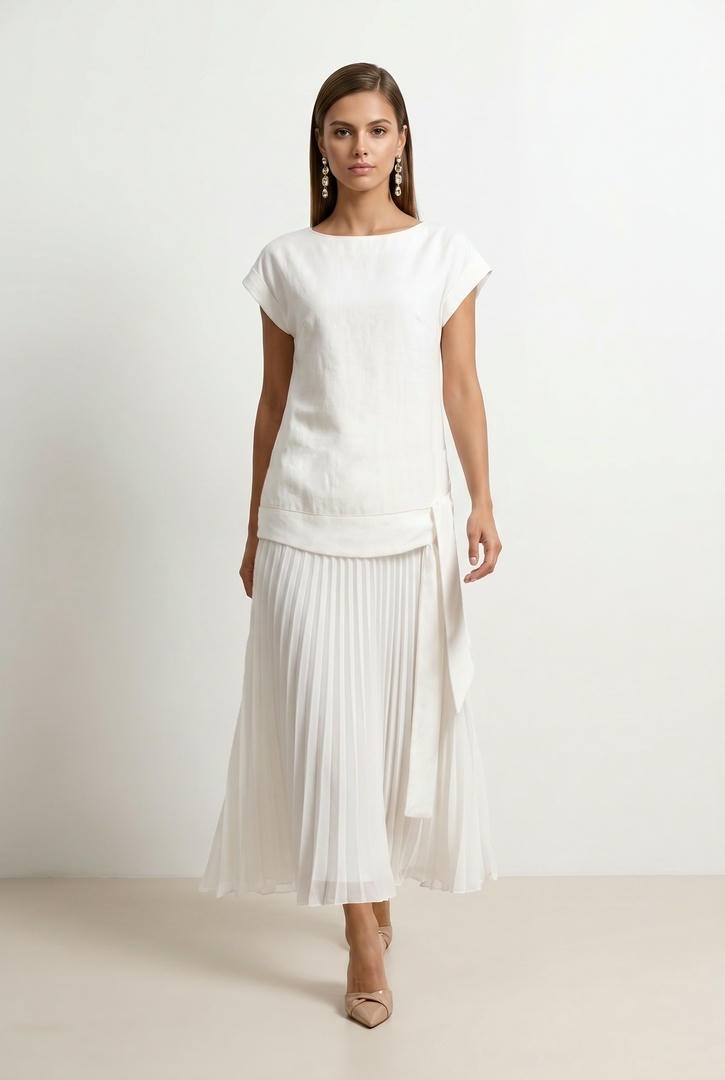 Ivory Linen Dress
