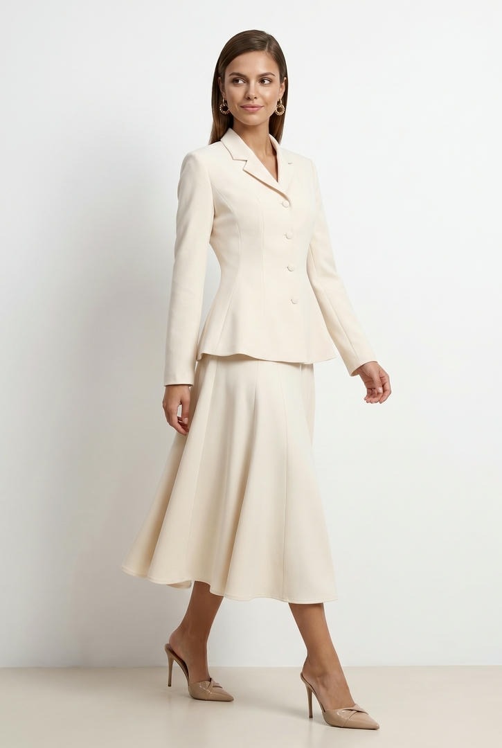 Cream Crepe Jacket
