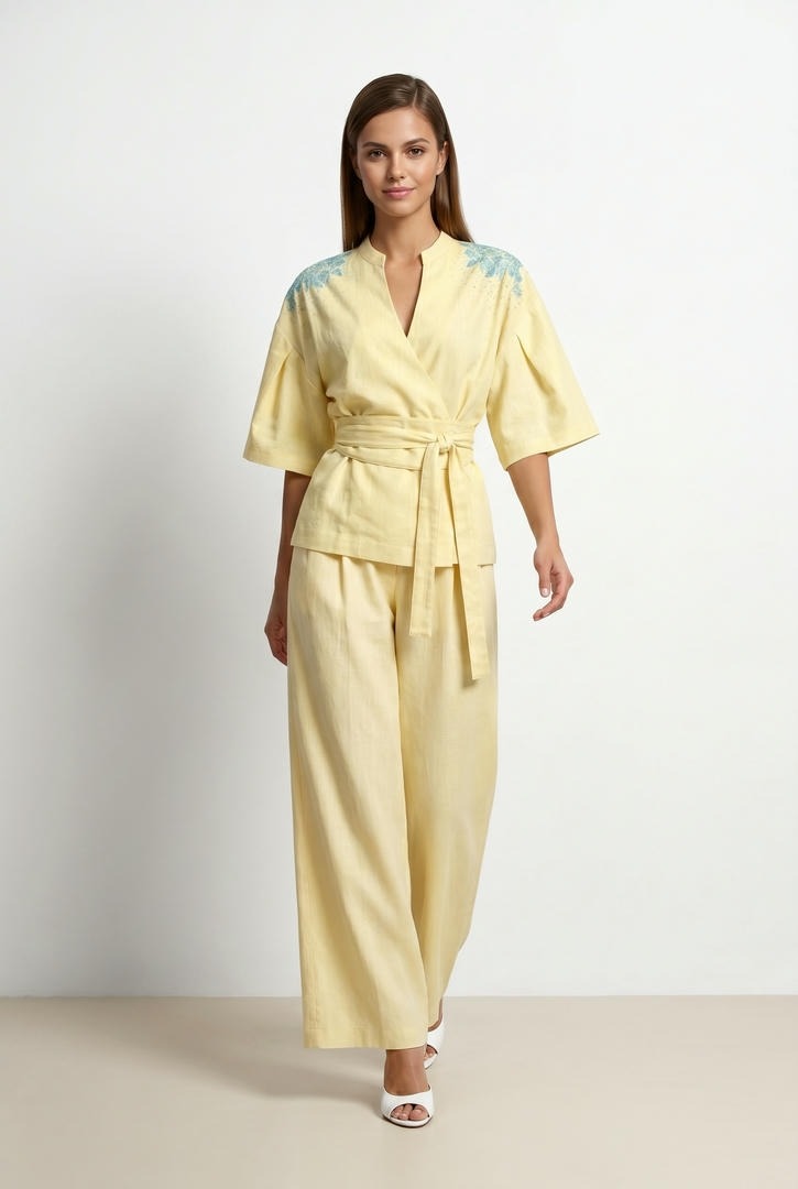Yellow Linen Top