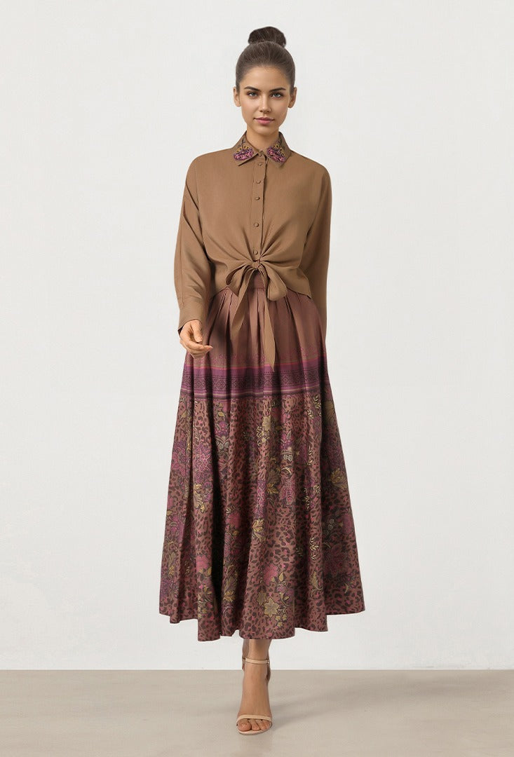 Ornate Taffeta Skirt