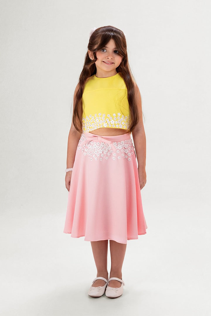 Kids Pink Crepe Skirt