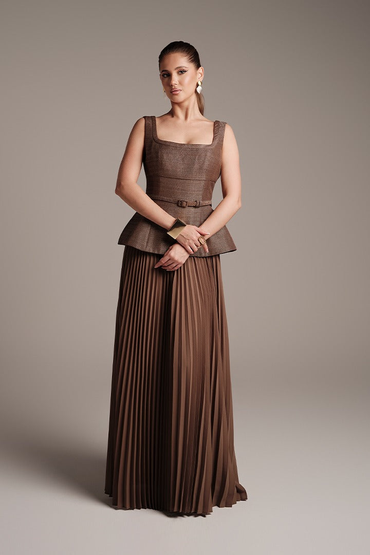 Gold Jacquard Dress