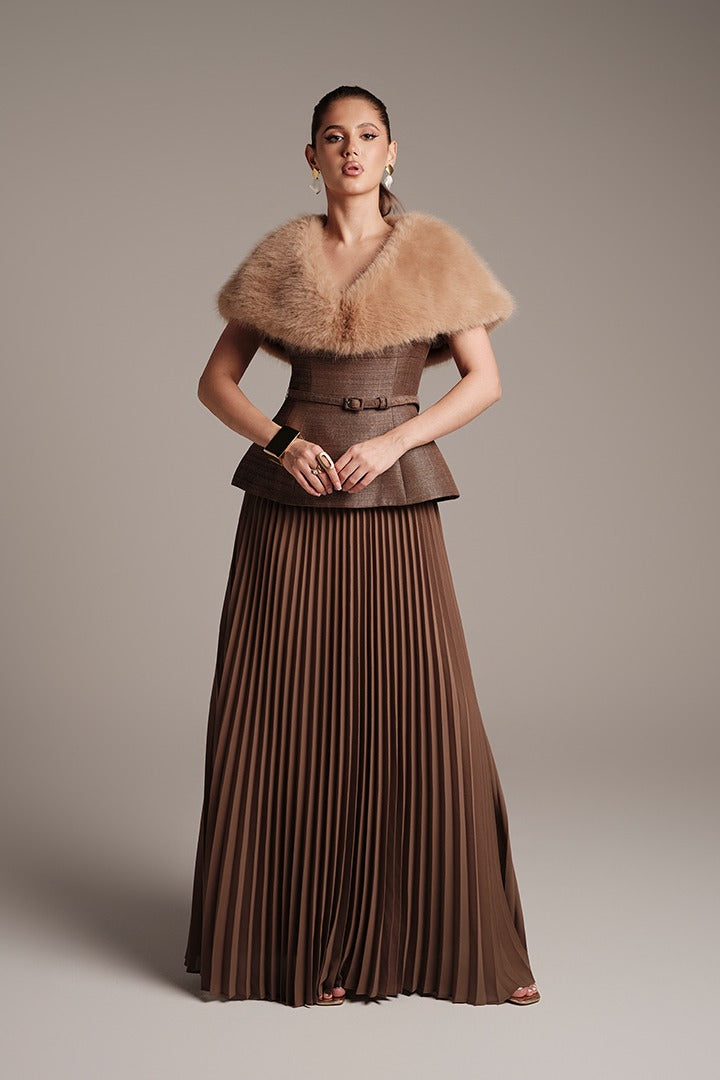Gold Jacquard Dress