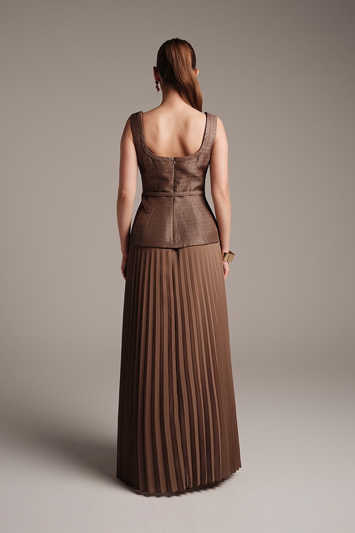 Gold Jacquard Dress