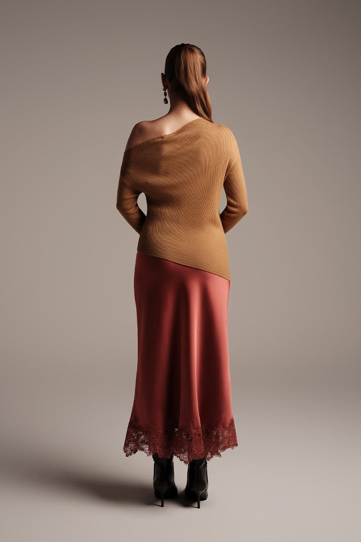 Crepe Flounce Skirt